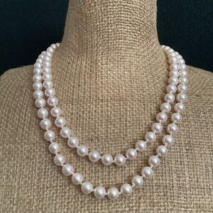 Vintage Monet double standards faux pearl necklace.